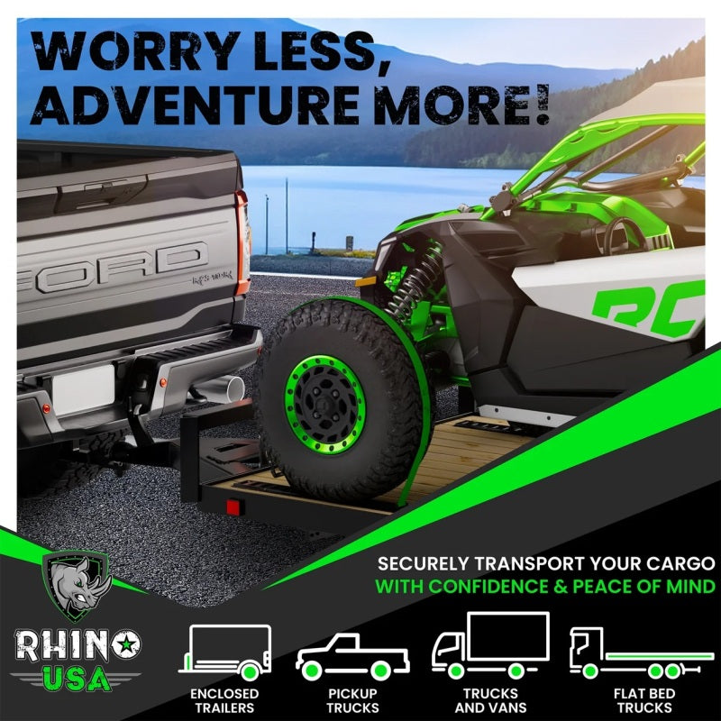 Rhino USA 8Ft E-Track Tie-Down Rails, Silver (2 Pack)