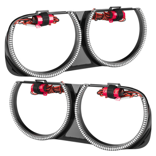 Oracle 15-23 Dodge Challenger Pre-Installed LED Halo Headlight Bezel - Red